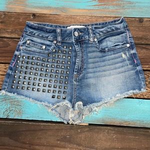 PINK by Victoria Secret High Rise Studded and Distressed Jean Shorts